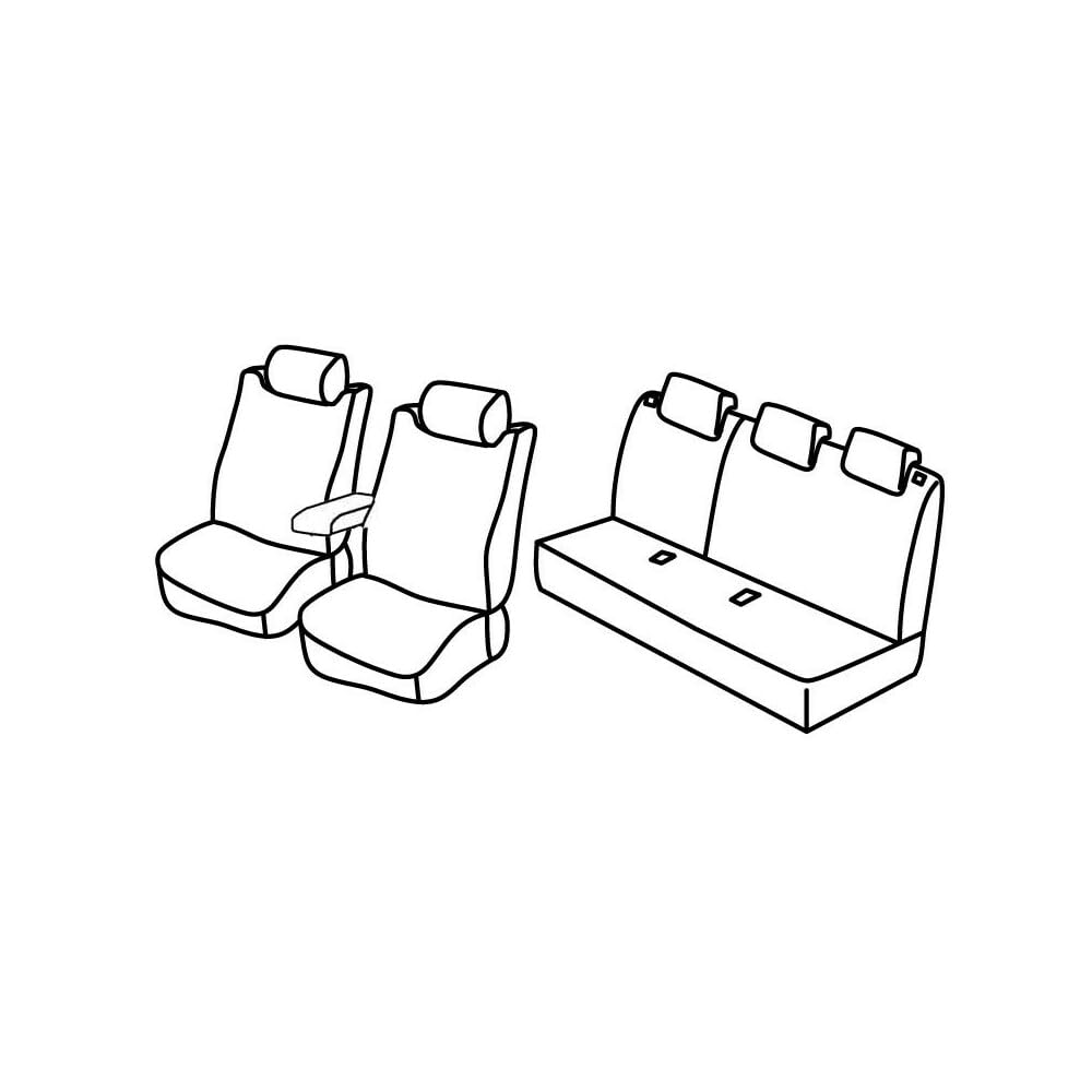 Set Sitzbezüge Superior - Schwarz/Grau - kompatibel für Toyota Yaris 5p (10/11>08/20) von Lampa