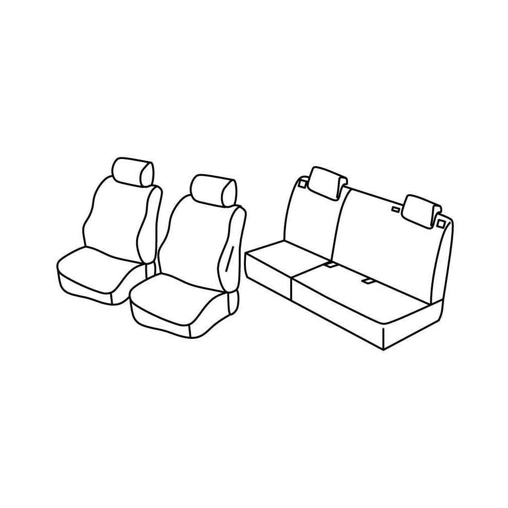 Set Sitzbezüge Superior - Schwarz/Rot - kompatibel für Fiat Grande Punto 5p (09/05>04/12) - Fiat Punto 5p (01/12>04/19) - Fiat Punto Evo 5p (10/09>04/12) von Lampa