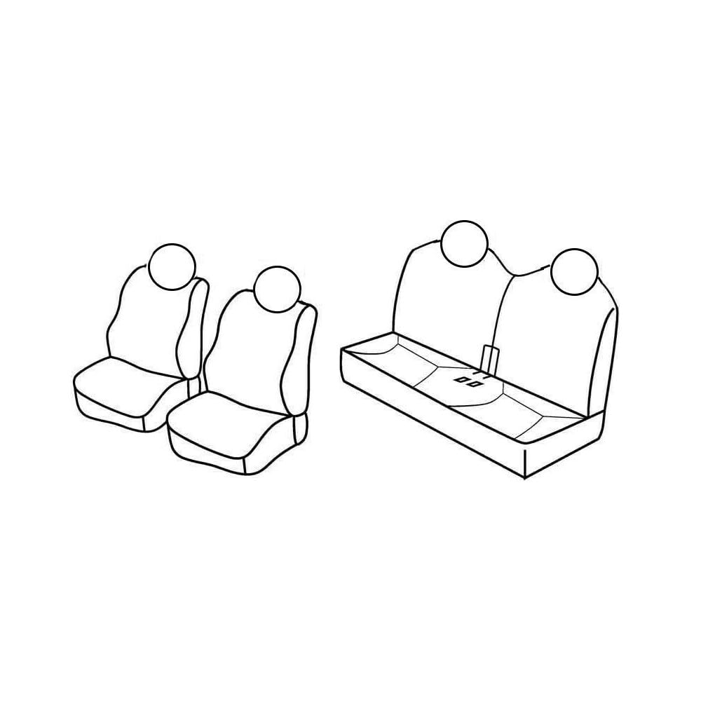 Set Sitzbezüge Superior - Schwarz/Rot - kompatibel für Fiat Panda (02/12>10/20) und weitere Modelle von Lampa