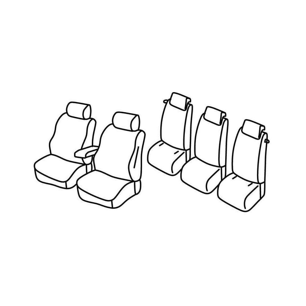 Set Sitzbezüge Superior - Schwarz/Rot - kompatibel für Ford C-Max (11/10>03/20) von Lampa