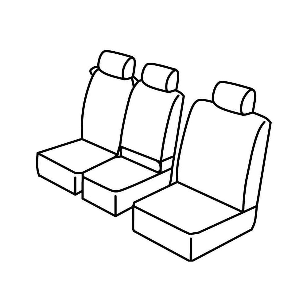 Set Sitzbezüge Superior - Schwarz/Rot - kompatibel für Ford Transit Connect (11/13>03/17) von Lampa