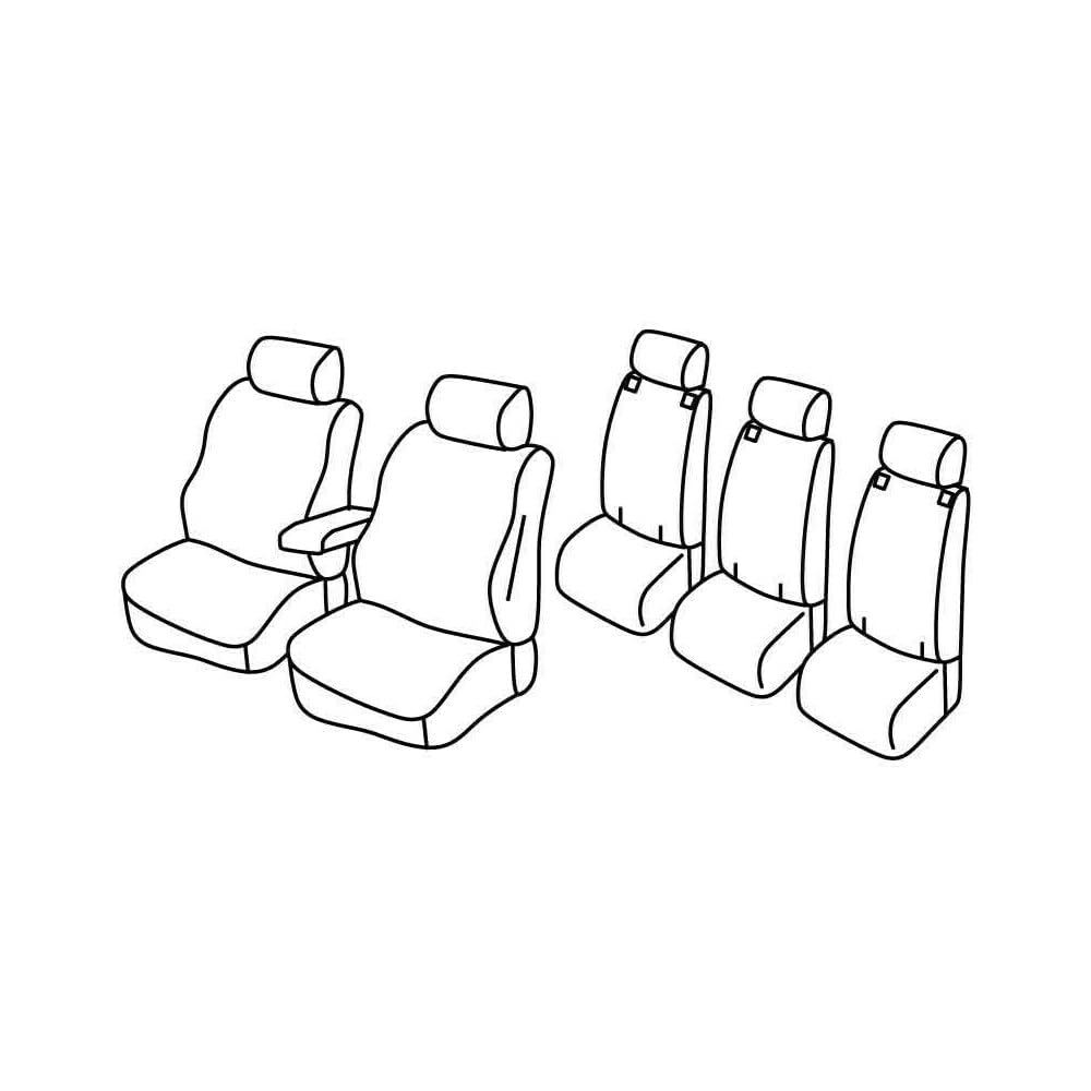 Set Sitzbezüge Superior - Schwarz/Rot - kompatibel für Toyota Verso (06/09>02/18) von Lampa