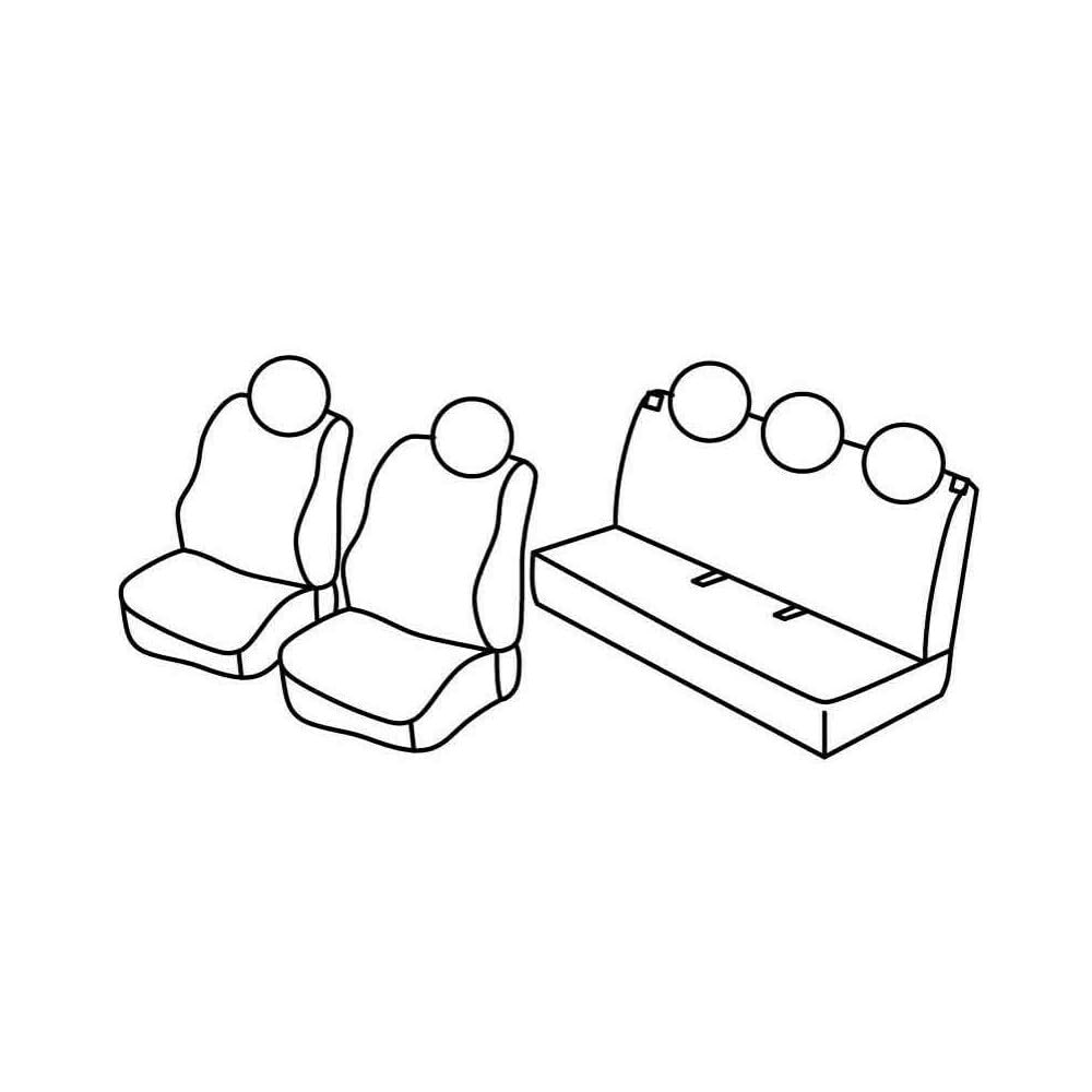 Sitzbezüge oben - Schwarz/Blau - passend für Fiat Panda (02/12>) von Lampa