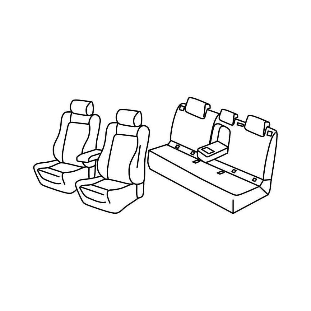 Set Sitzbezüge Superior - Schwarz/Grau - kompatibel für Peugeot 308 5p (10/13>07/21) von Lampa