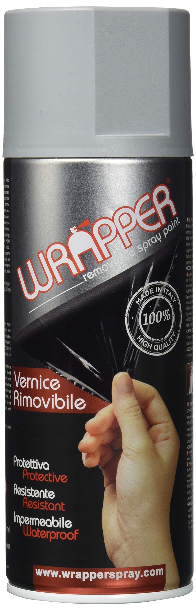 Wrapper 400WRAPPER7001 Aerosol-Farbe, abziehbar, Grau Silber Ral 7001, 400 ml von Lampa