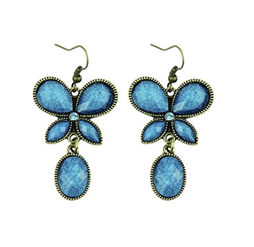 Lanaso Vintage Schmetterling Ohrringe Tropfen Ohrhänger Haken Tropfen Schmuck mit Schmetterling Anhänger von Lanaso