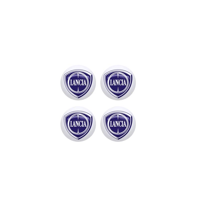 Lancia 3D-Aufkleber, offizielles Logo, 9 mm, 4 Stück, Polyurethanharz, Universal, Auto, Emblem, Blau von Lancia