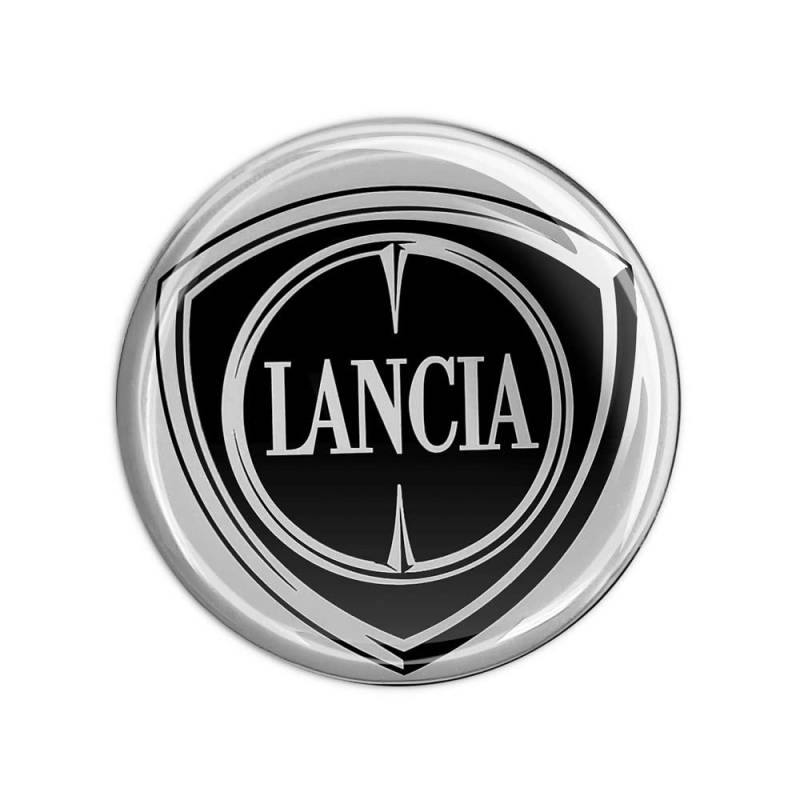 Lancia 21285 3D Aufkleber Offizielles Logo Schwarz, Durchmesser 58 mm von Lancia