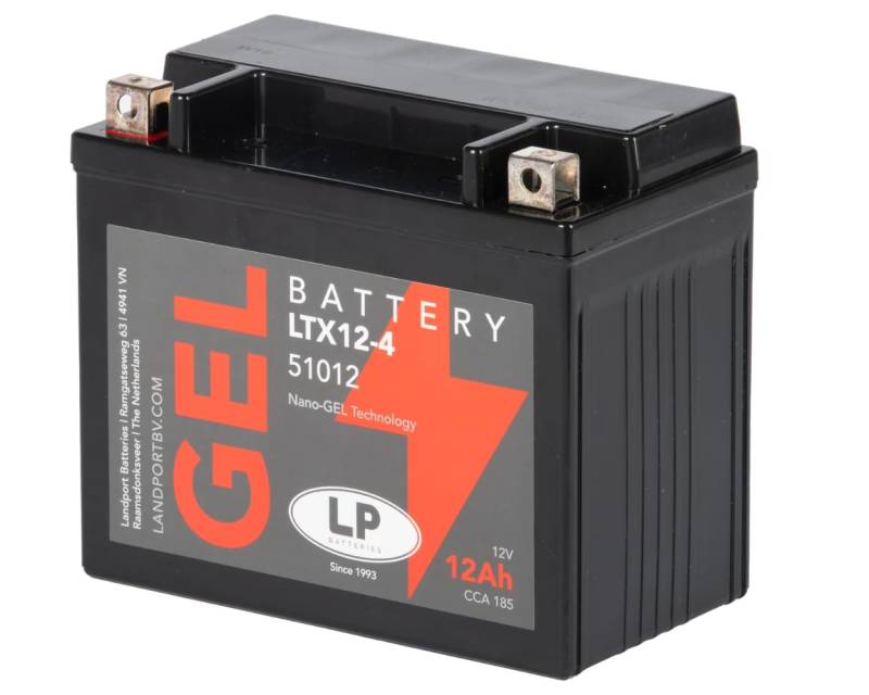 Landport Gel Roller- u. Motorradbatterie GTX12-4 (YTX12-BS Gel) DIN 51012 von Landport