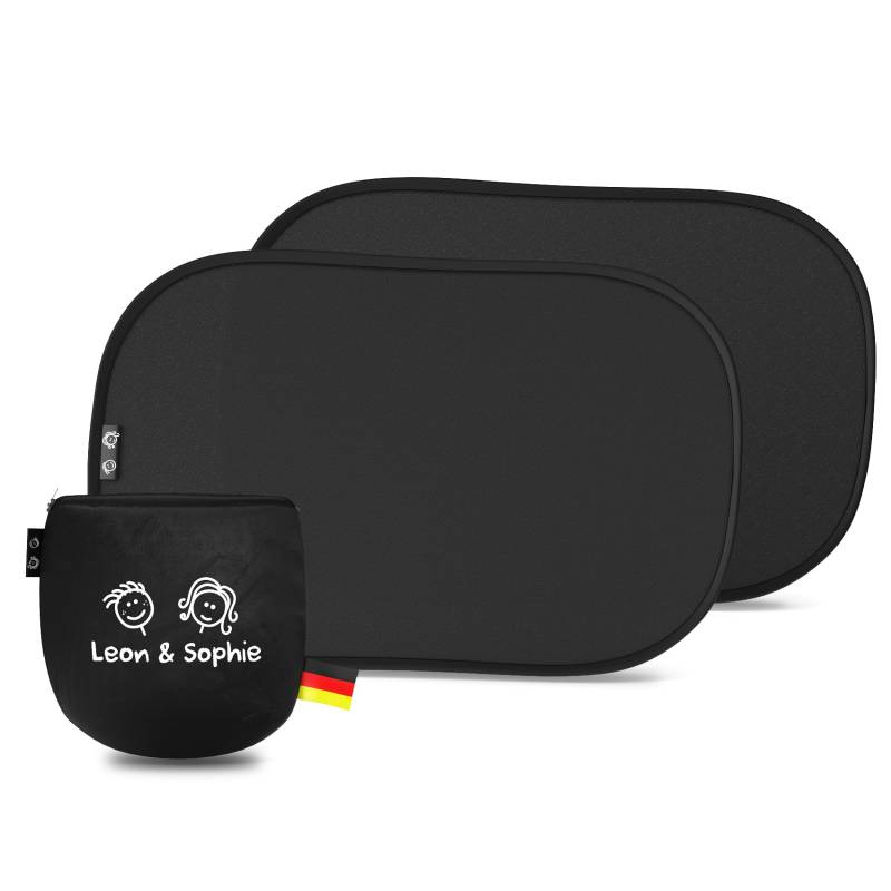 Sonnenschutz Auto Baby • ZERTIFIZIERTER UPF50+ UV-Schutz • DEKRA geprüft & KBA-zugelassen • Nachhaltiges & Hochwertiges GSM105+ Nylon • Doppelte Schutzwirkung • Sonnenschutz Auto Kinder ohne Saugnapf von Laneta