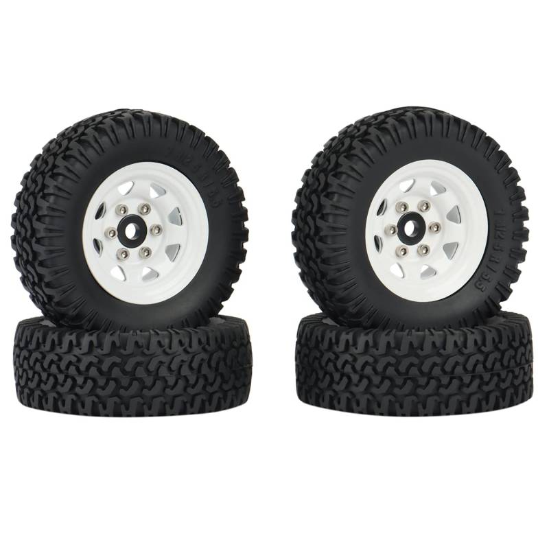 Lanonvy 4 StüCk 1,55 Metall Perlenverschluss Felge Reifen Satz für 1/10 RC Crawler Auto Axial Jr 90069 D90 CC01 LC70 MST,1 von Lanonvy
