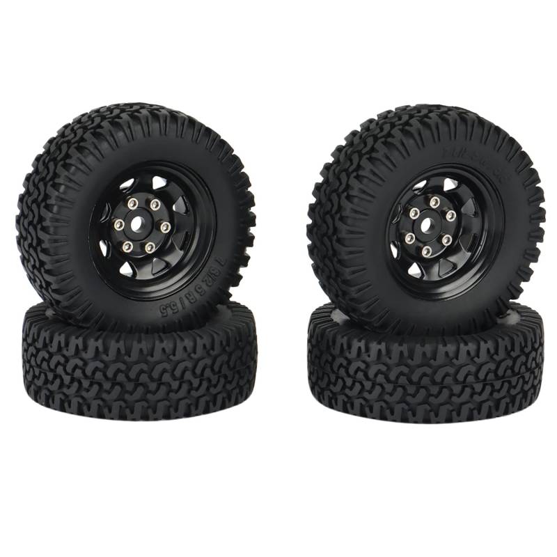 Lanonvy 4 StüCk 1,55 Metall Perlenverschluss Felge Reifen Satz für 1/10 RC Crawler Auto Axial Jr 90069 D90 CC01 LC70 MST,2 von Lanonvy