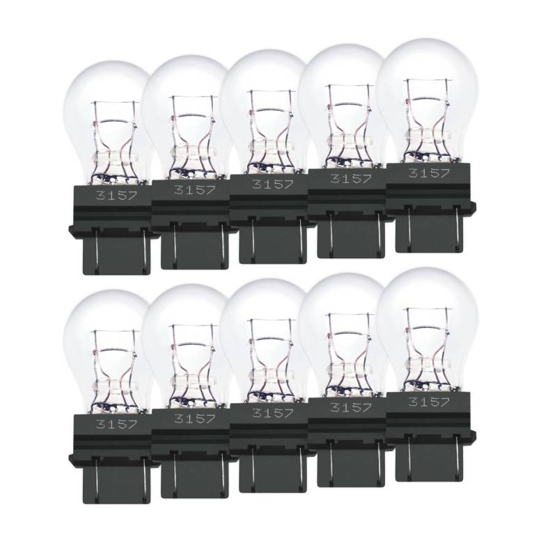 Lanuovx 10 Stück 12V 27/7W W2.5x16q Auto Lampen Birnen 3157 27/7W 12V Ersatz für Bremslicht, Rücklicht, Blinker, für Auto, SUV, Lkw von Lanuovx