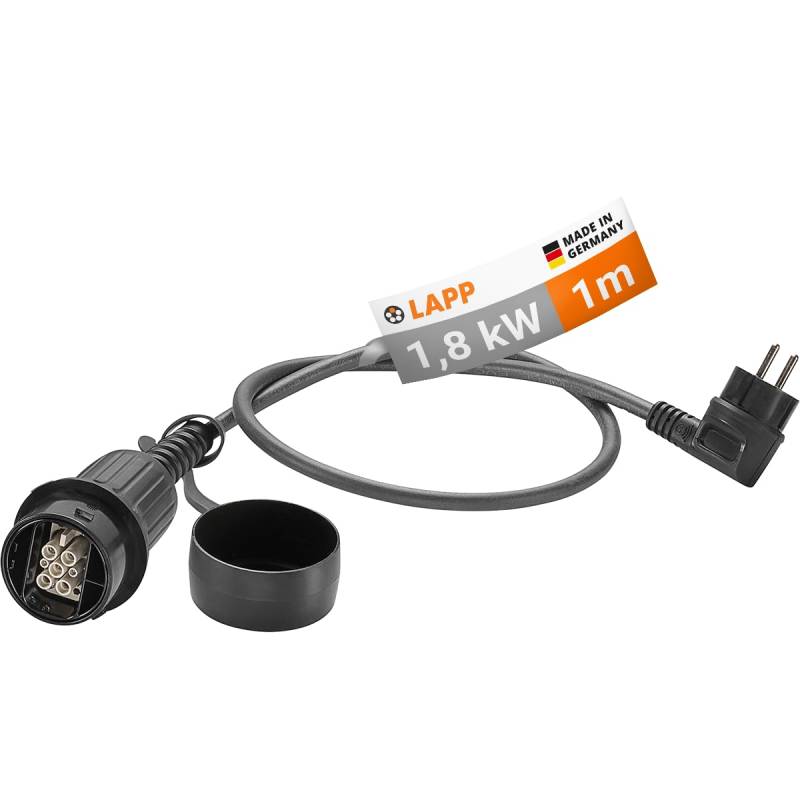 Lapp Mobility Schutzkontakt Ladeadapter / 1,8 kW / 8A / Typ 2 / für unkompliziertes Laden zu Hause oder unterwegs von LAPP MOBILITY