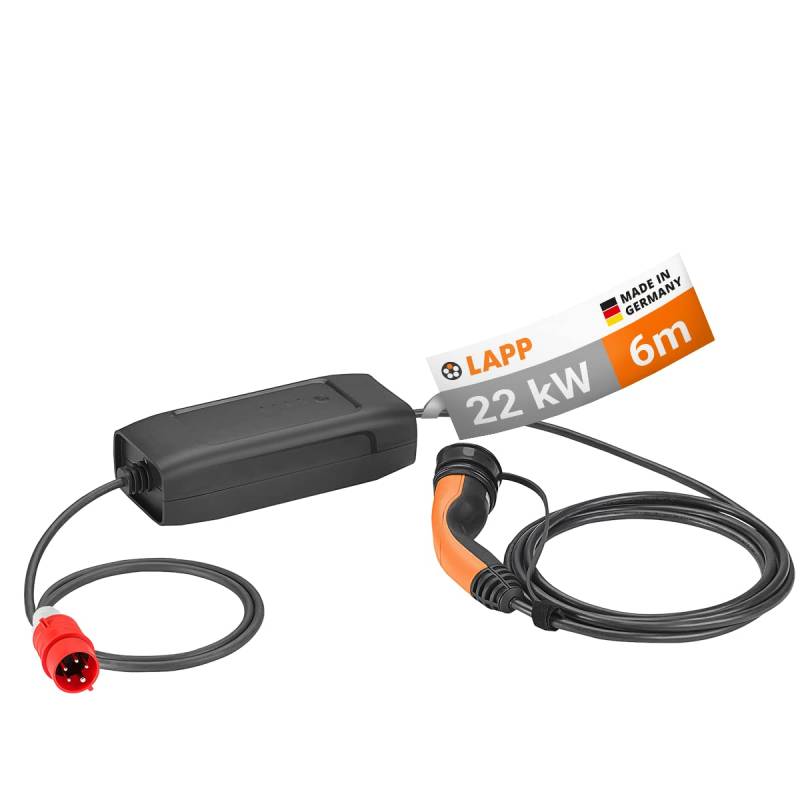 Lapp Mobility Typ 2 Ladestation 22kW / Basic / 32A / 3- Phasig/Ladekabel/Mode 2 / 6m von LAPP MOBILITY