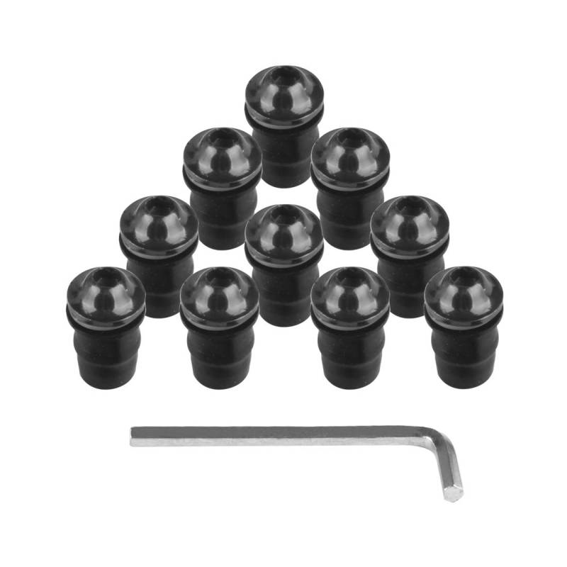 Larcele Universal-Bolzen und Schrauben für Windschutzscheibe, für Motorrad, 10 Stück, M5 x 16 mm, DFBLLX-01 Schwarz von Larcele