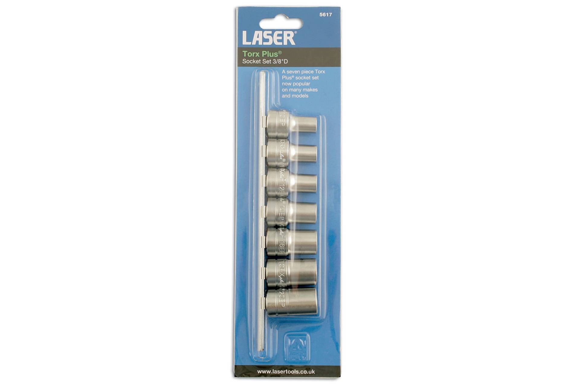 Laser 5617, 3/8 Zoll, D TorxPlus Steckschlüsselsatz (7 Stück) von Laser