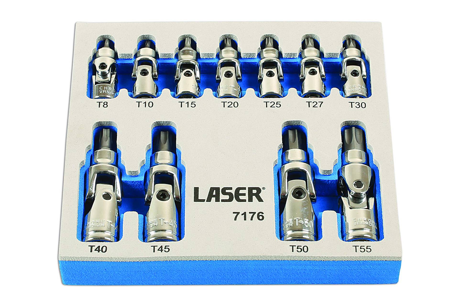 Laser 7176 Tamperproof U/J Star Socket Bit Set 1/4"D, 3/8"D 11pc Laser 7176 Tamperproof U/J Star Socket Bit Set 1/4"D, 3/8"D 11pc von Laser