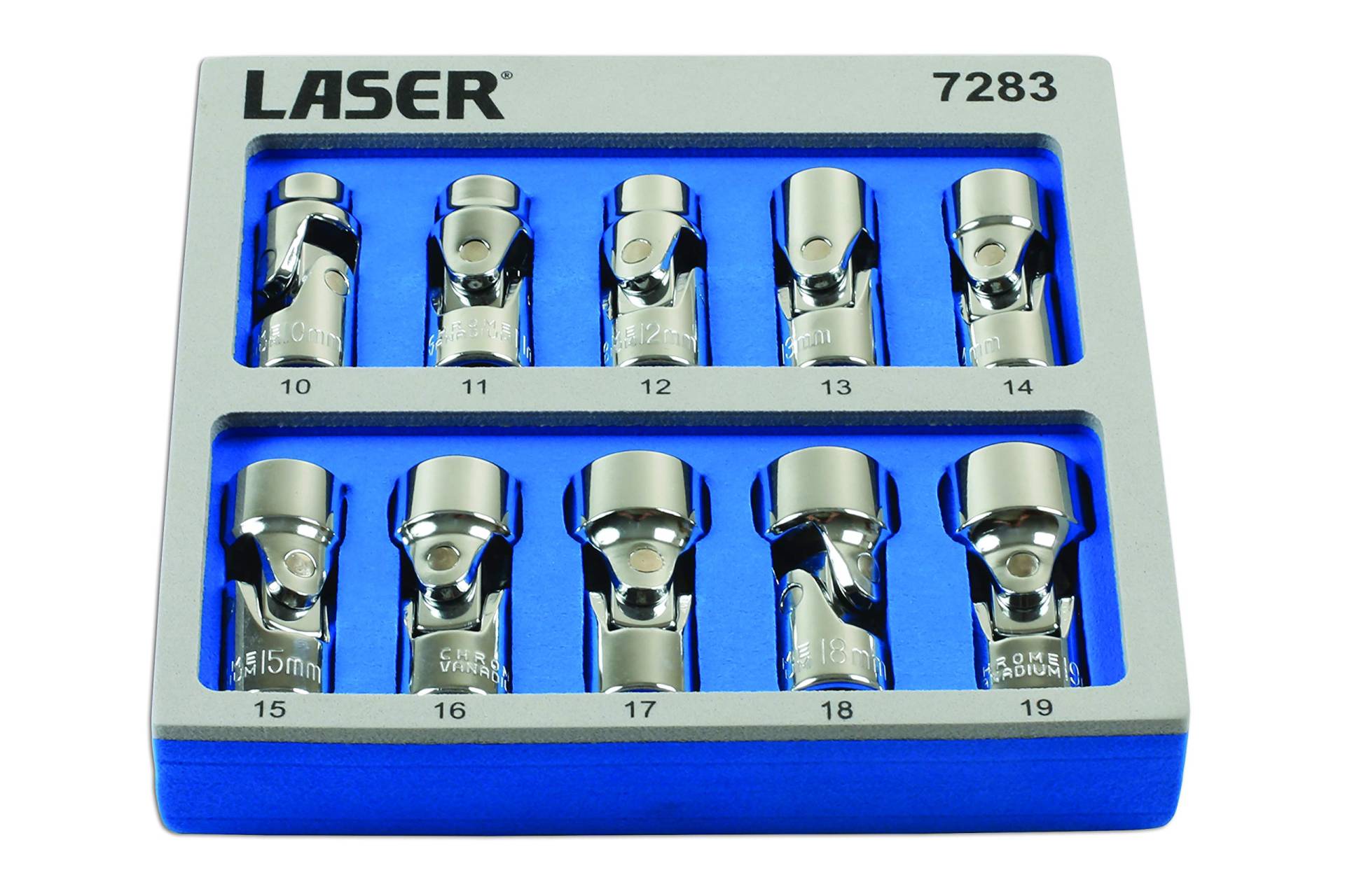 Laser 7283 Universalgelenk-Steckschlüsselsatz, 9,5 mm (3/8 Zoll), 10-teilig von Laser