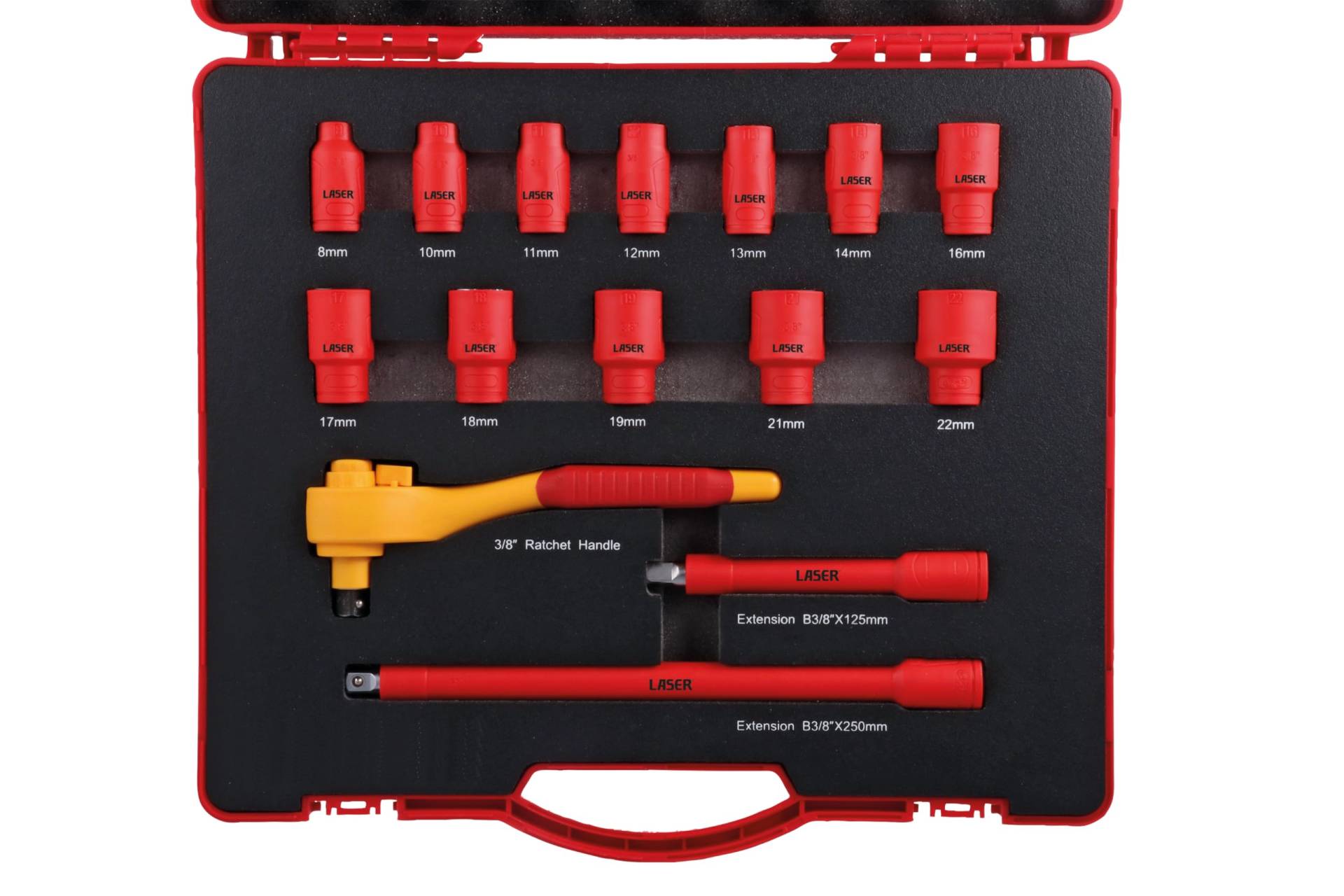 Laser 8891 VDE Insulated Socket Set 3/8" D 15pc Laser 8891 VDE Insulated Socket Set 3/8" D 15pc von Laser