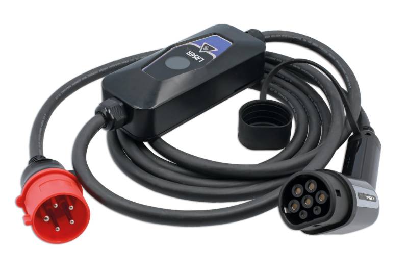 Laser 9109 EV Charging Cable - 32A Three Phase T2 Female-CEE Plug (5 pin) W/Charger IP68 von Laser