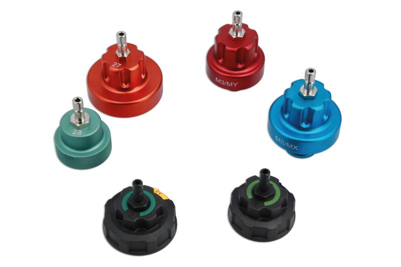 Laser 9117 Cooling Pressure Test Cap Set 6pc - for EV/Hybrid/Ice von Laser