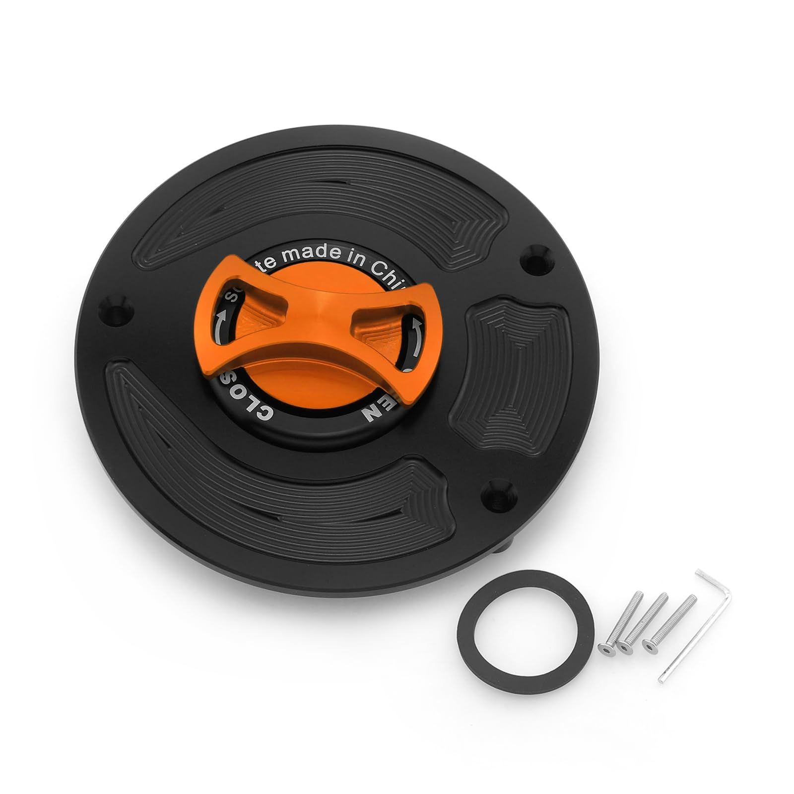 LAVITIN Motorrad-Kraftstofftankkappe Universal für Hon 'CBR600RR F5 CB400 CBR600 CBR1000 CBR1000RR CBR250 CB1000R CB600F CBF600 CNC Aluminium -Kraftstoffabdeckung (Orange) von Lavitin