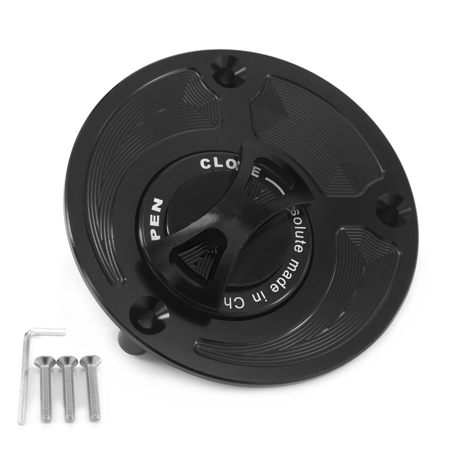 Lavitin Motorrad-Brennstoff -Gastankkappe Universal für Yama 'YZF R1 R3 R6 MT01 MT07 MT09 FZ1 FZ6 FZ07 FZ09 FZR CNC ALUMINUM KEYLOS WEITERLASTUNG (Black) von Lavitin