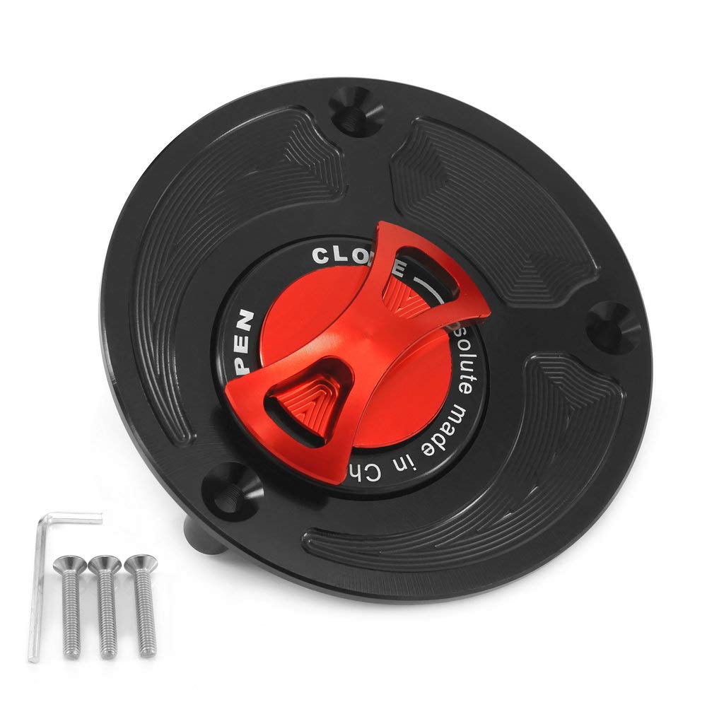 Lavitin Motorrad-Brennstoff -Gastankkappe Universal für Yama 'YZF R1 R3 R6 MT01 MT07 MT09 FZ1 FZ6 FZ07 FZ09 FZR CNC ALUMINUM KEYLOS WEITERLASTUNG (Red) von Lavitin