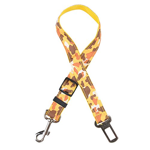 Lazzykit Vereinstellbar Hunde Sicherheitsgurt Camo Hundegurt Sicherheitsgeschirr Auto Zubehör Autogurt 2.5x53-74cm von Lazzykit