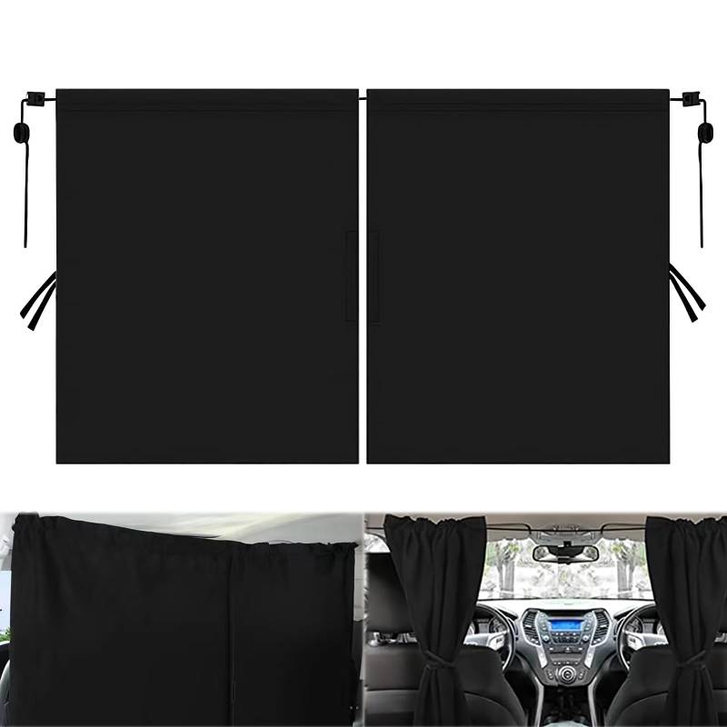 Auto Sichtschutz Vorhänge 140 x 78 cm Auto Trennvorhänge Sonnenschutz mit 2 Haken Heckscheibe Vorhang Trennvorhang Reise Privatsphäre Vorhang Abnehmbarer Reise Privatsphäre Vorhang von LbsAMP