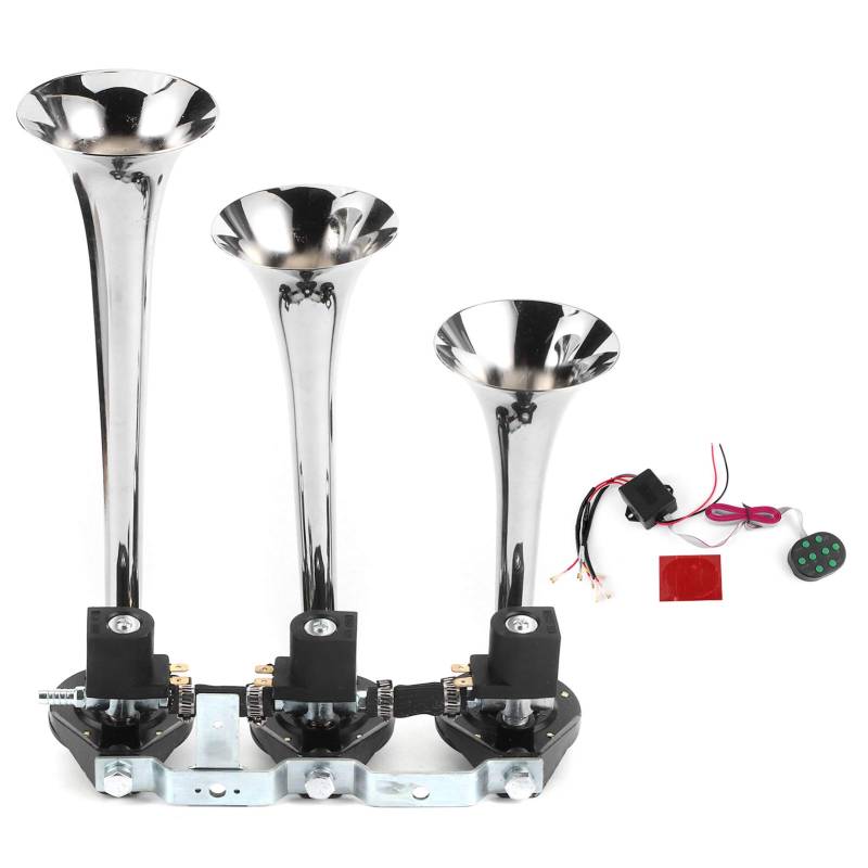 12 V Metall Air Hörner Super laut 120 dB 8 Sounds Sirene Trompete mit Universal für Auto -LKW -Motorrad -Roller ATV Kart Off Road Bike von Ldafava