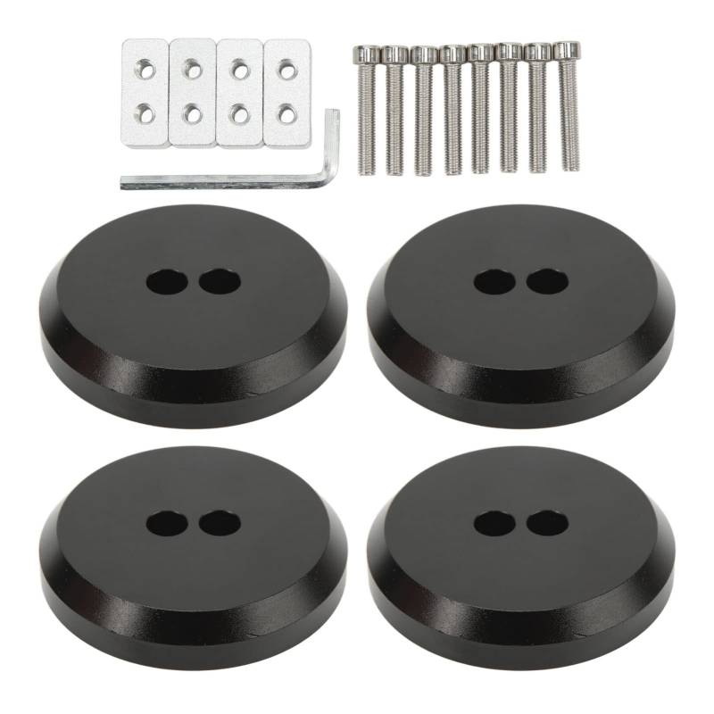 Aluminium -Jack -Pad -Adapter Schwarz starker Festigkeit Anodierte Oberfläche Schwarzer Ersatz für C5 C6 C7 C8 4PCS Hochfest T6061 Quadrat Billet Aluminium Material von Ldafava