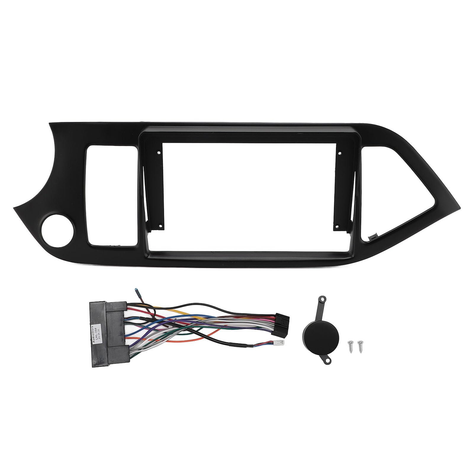 Auto Stereo -Radio -Faszien Schutz präziser Anpassungen Schwarz Navigation Panel Frame Ersatz für Picanto 2011 bis 2017 9 Zoll 2 DIN ABS -Material (Mit Netzkabel) von Ldafava