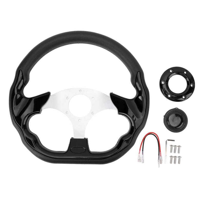 Auto lenkrad 13in PU Stilvoller Look Schlags ichter verbesserter Griff einfache Installation Renn lenkrad für Fahrzeug (Schwarz) von Ldafava