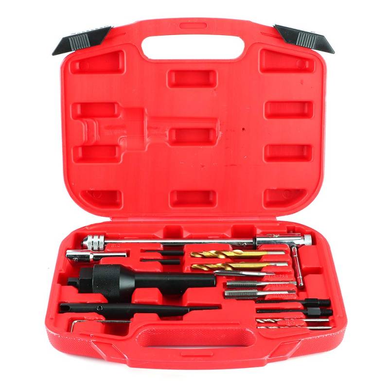 Glow Plug Remover Tool Kit tragbare geschädigte Glow Steckerentfernung Effizientes Extraktionswerkzeug für Zylinderköpfe aus hochwertigem Stahl mit Kunststoffspeicherbox 16pcs von Ldafava