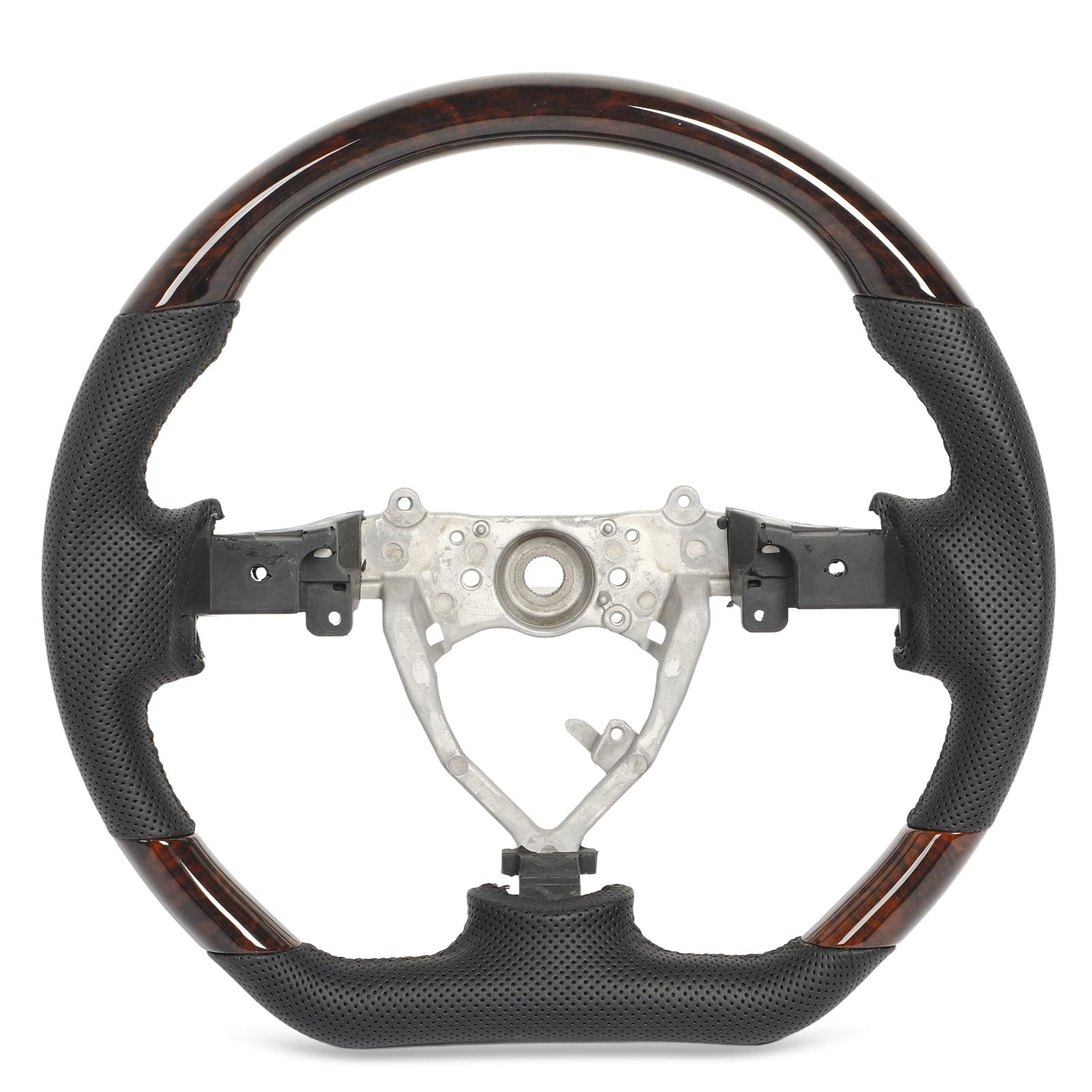 Hydro-Dip-Lenkrad, perforiertes Leder, flache Unterseite, schwarze Nähte, für FJ Cruiser 2007 bis 2017 (Holzkorn) von Ldafava