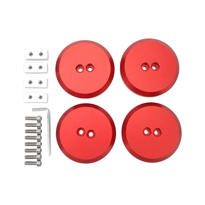 Jack Pad -Adapter Aluminiumboden Jack Pad Ersatz Jacking Puck Adapter Unterstützung für C5 C6 C7 C8 Cayman Red T6061 Square Billet Aluminium 4pcs von Ldafava