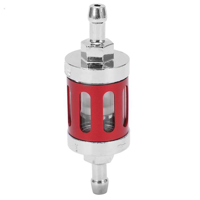 Kraftstofffilterelement Aluminiumlegierung Abdeckung Glasersatz für Autos ATV SUVs Motorräder Grubenbikes Hochleistungsmotorölfilter mit transparentem Design haltbarer (Rot) von Ldafava