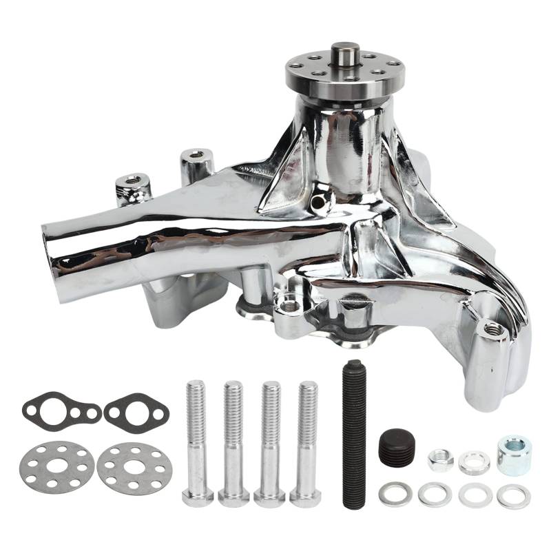 Langwasserpumpe Hochleistungs -Aluminium -Motorkühlmittelpumpe für SB 283 327 350 383 400 V8 Motoren 1958 bis 1995 Modelle 5/8 Zoll Pilot 1/2 Zoll NPT -Seitenbindungs (Elektropliert) von Ldafava