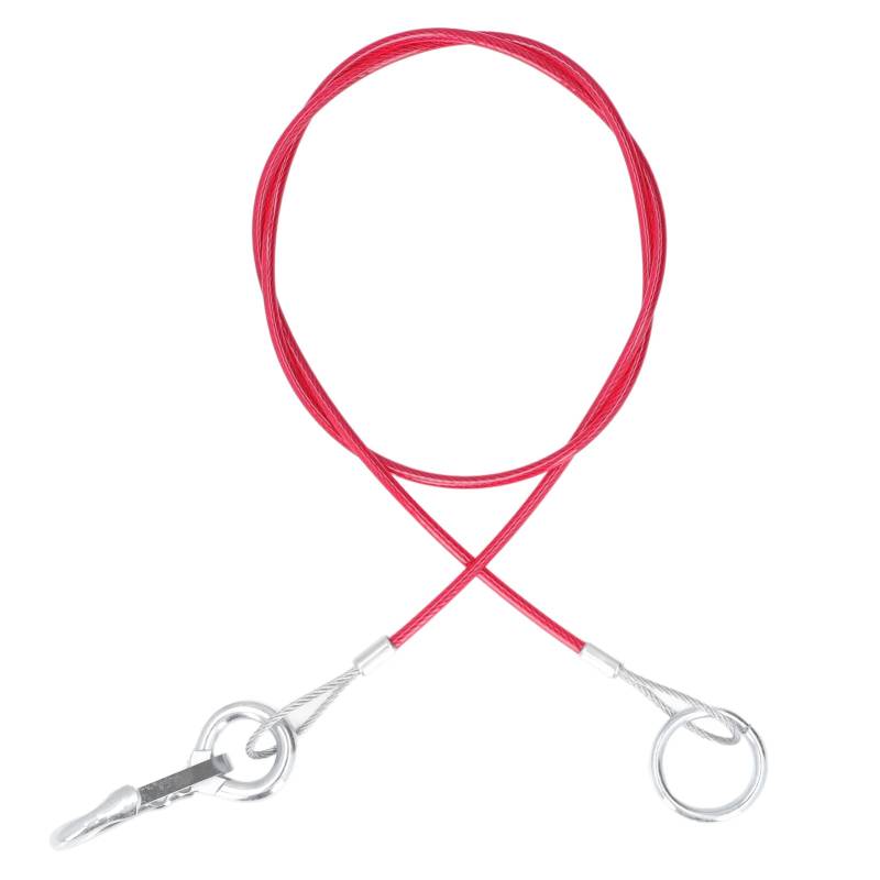 Ldafava Ausreißer Anhänger Kabel Schwerleistungsschleppseil Edelstahldraht Universal für Autos Wohnmobil 1 m 3,28 Fuß Länge 3 mm Durchmesser Rot ABS -Material von Ldafava