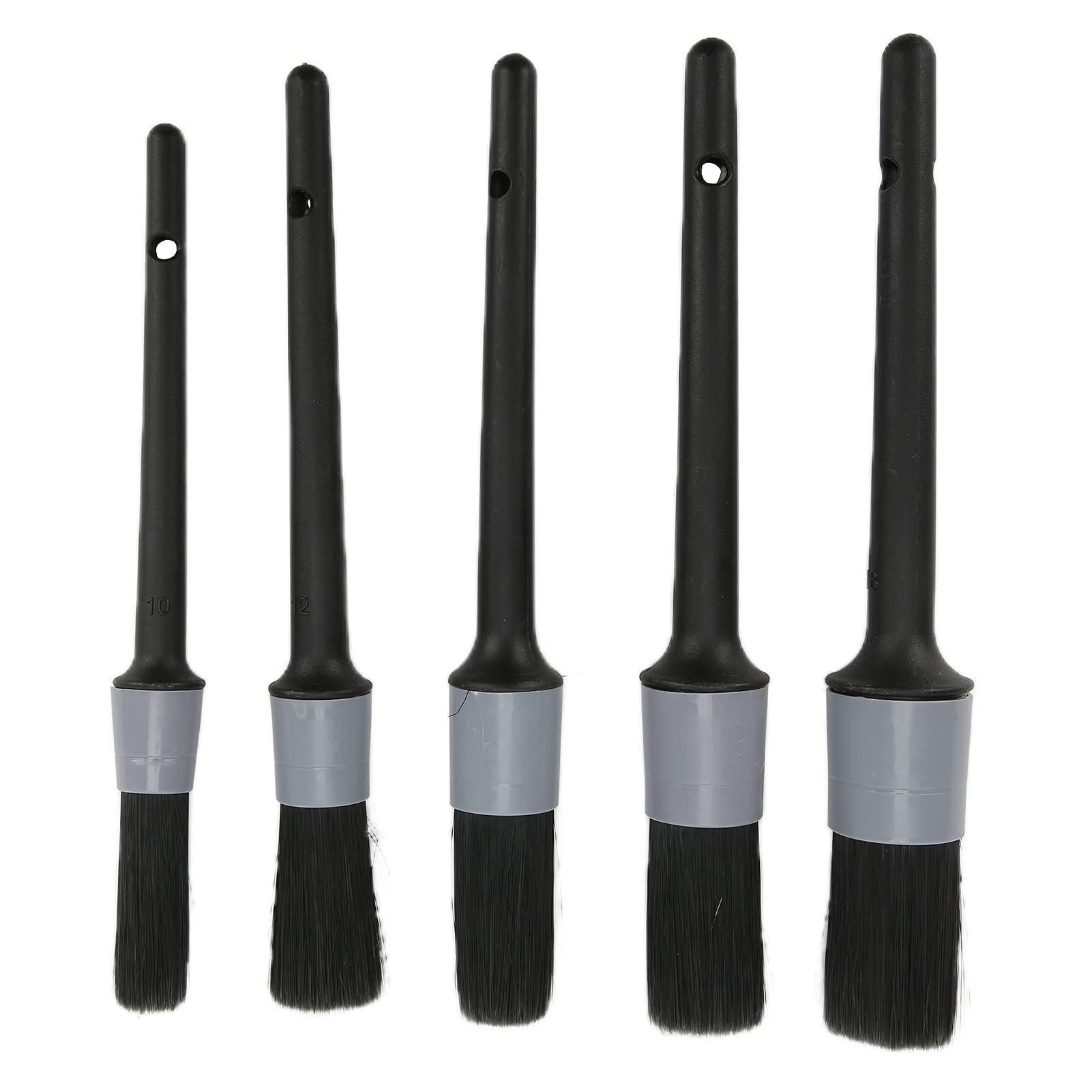 Ldafava Auto -Detail -Pinsel -Kit Automatisch Reinigung Detail Pinsel Set Weiche Detailpinsel für Auto Innenraum Außenmotor Auspuff Ledersitz 5pcs Abs Plastikgriff (Schwarz grau) von Ldafava