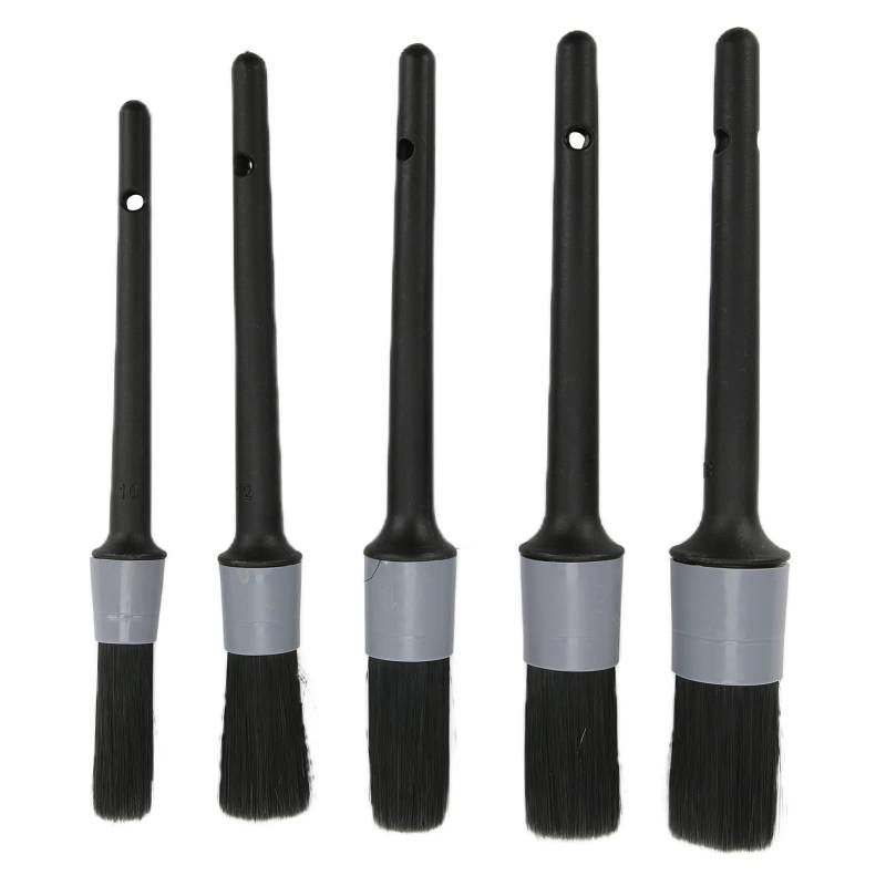 Ldafava Auto -Detail -Pinsel -Kit Automatisch Reinigung Detail Pinsel Set Weiche Detailpinsel für Auto Innenraum Außenmotor Auspuff Ledersitz 5pcs Abs Plastikgriff (Schwarz grau) von Ldafava
