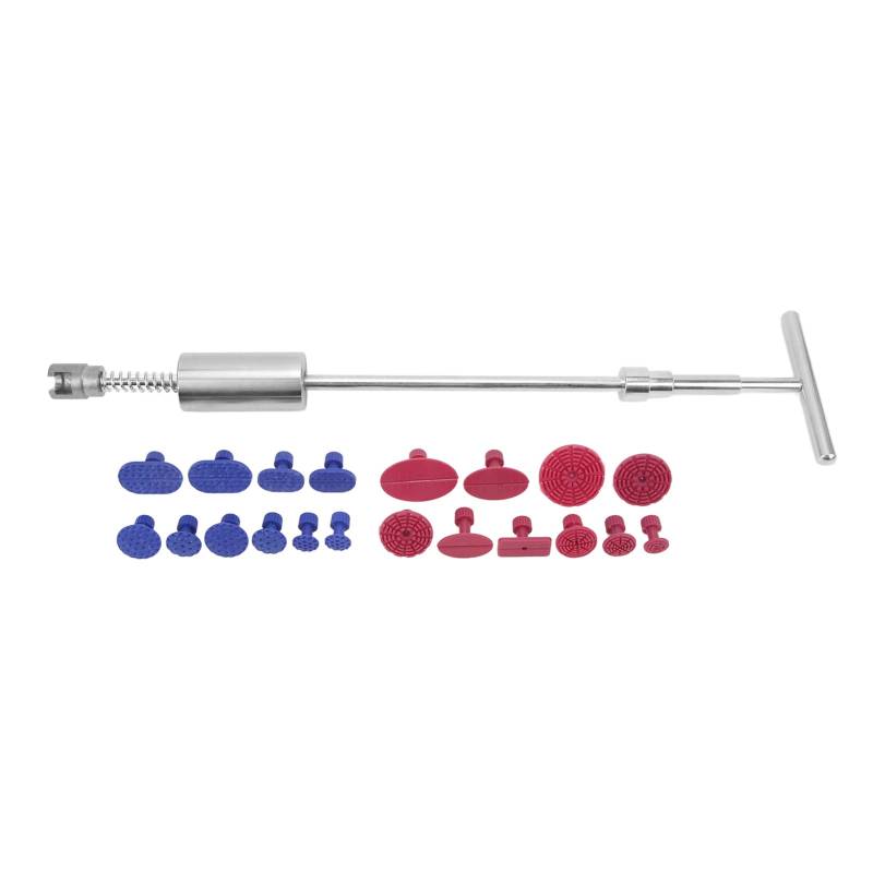 Ldafava Dent Reparatur Kit Verstellbarer universeller T -Stange -Abzieher für Auto Motorrad Kühlschrank Waschmaschine Edelstahl Silber 20 Reparaturdichtungen enthalten von Ldafava