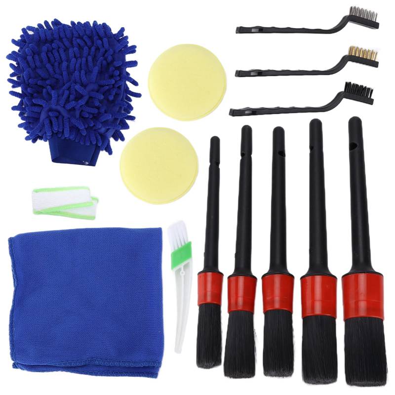 Ldafava Detaillierung von Bürsten Kit Automatisch Reinigung Bürstenklimaanlage Pinsel Auto Rad Reinigung Automobil Detail Kit für Autowäsche Wachsen Reinigung Staubentfernung 14pcs Set von Ldafava