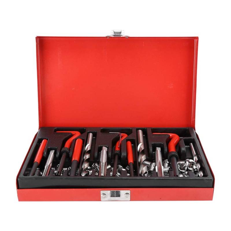 Ldafava Gewindefix -Kit 88pcs M6 M8 M10 Fadenreparatursatz mit Installationswerkzeugen TAPS -Bohrbits Gewinde Einsätze für Motorreparaturen und Automobilwartung aus Stahllegierung von Ldafava
