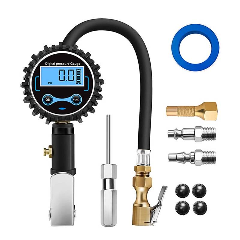 Ldafava Handheld Auto -Reifen -Inflator -Messgeräte TPMS -Reifenluftmessgerät mit Düse Hochwertige Präzisionsbewegung Langlebige genaue Messung für Autoreifen Schwarz von Ldafava