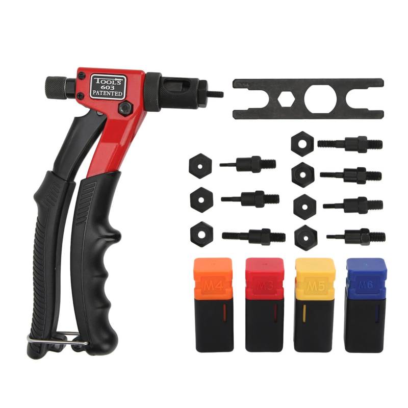 Ldafava Handnietmutter Kit Manual Niiveter Hochleistungsmetall Nutsert -Werkzeug mit M3 M4 M5 M6 Dorren für Metallarbeit Automobil Aviation Railway Elevator Instrument Möbelprojekte von Ldafava