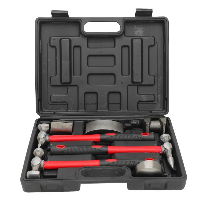 Ldafava Karosserie-Reparaturhammer-Set, 7-teiliges Set, langlebiges Werkzeug zur Karosserie-Restaurierung mit formbarem Eisenfasergriff für Profis in der Fahrzeugwartung von Ldafava