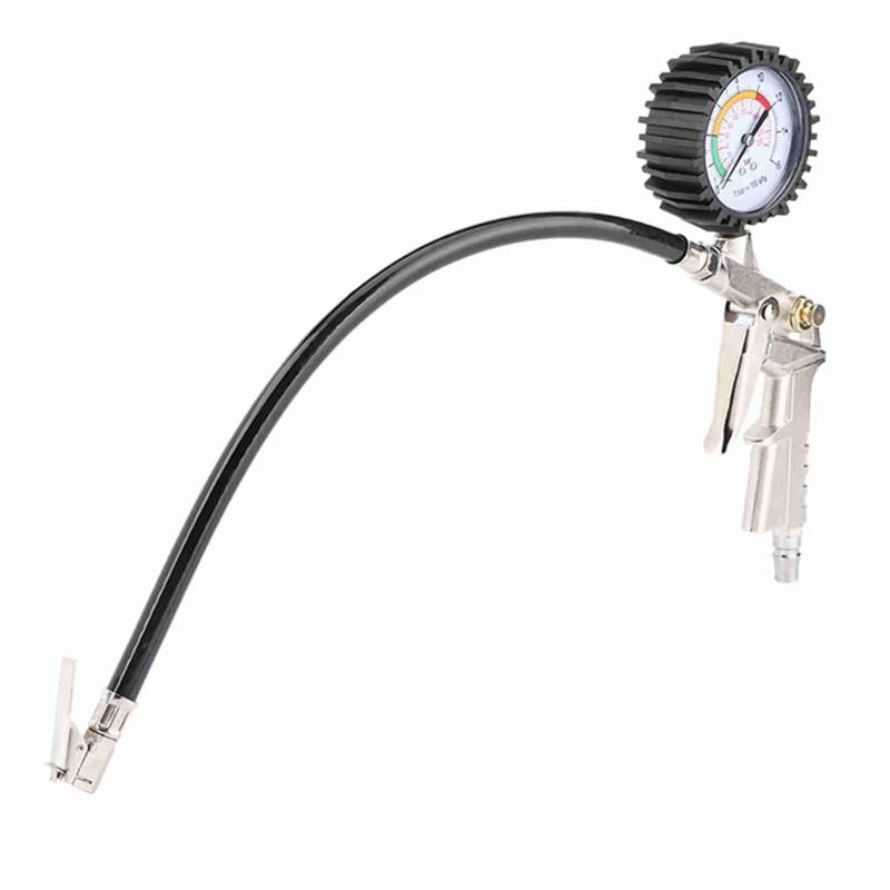 Ldafava PC 8508 Multifunktional Auto Automobil Reifendruckmesser Inflator Pumpe Pistole Inflator Gauge Zinklegierung Langlebige genaue Reifentests für Autoswagen Motorrad Silber Silber von Ldafava